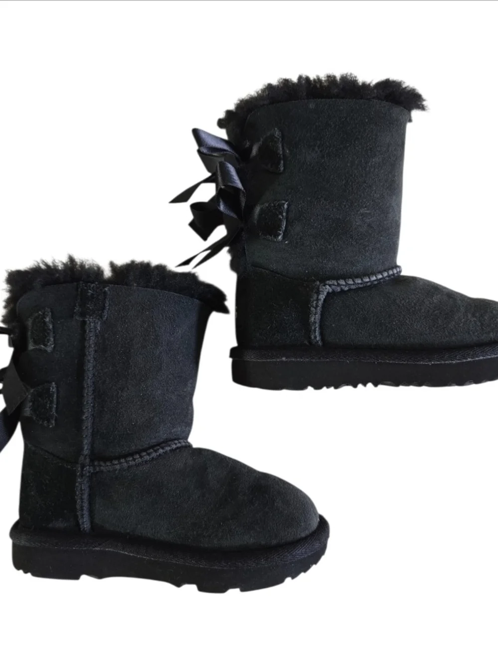 Ugg Bailey Bow II Toddler Girls Black Lace Up Booties, Size US 7